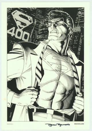 1984 Superman 400 Brian Bolland Signed Autograph Dc Comic Art Print