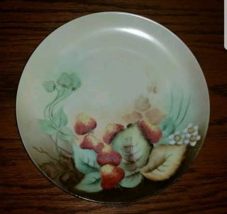 Vintage M Z Austria 7.  75 " Strawberry Decor Ceramic Decorative Plate