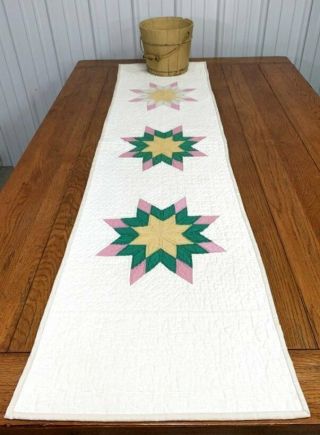 Country Stars Vintage C 1930s Table Quilt Runner 68 X 17 Quilting