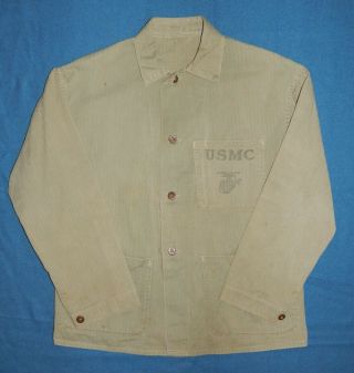 Vintage Wwii Usmc P41 Utility Hbt Jacket W/ Ega Us Marine Corps Ww2