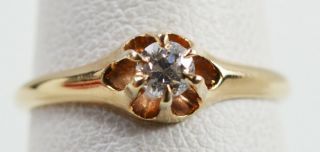 Antique 14k Gold Diamond Ring,  Circa 1900 Size 5 1/2