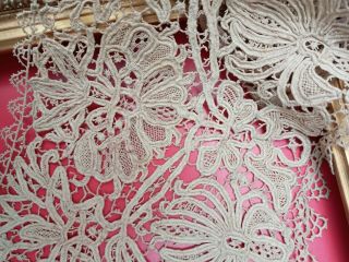 Antique Italian Lace 186 X 16 Cm.  Early 18th