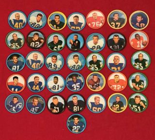 Group Of 36 Vintage 1962 Salada Tea Junket Football Coins Old Nfl Packers Giants