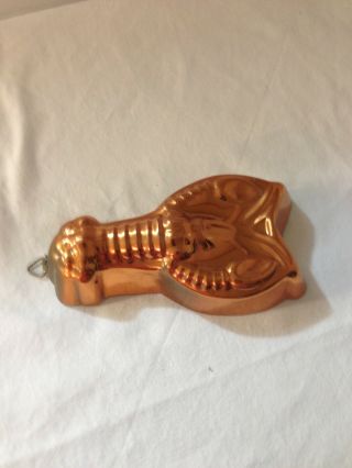 Vintage 6 Inch Copper Color Metal Lobster Mold Wall Hanging