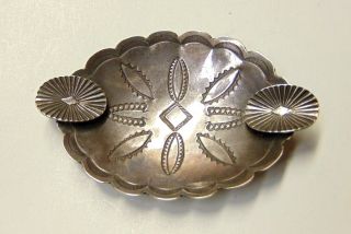 Vtg Sterling Silver American Indian Navajo Signed Stamped Concho Ashtray