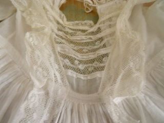 A Antique Valencienne Lace Christening Gown 2