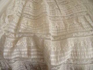 A Antique Valencienne Lace Christening Gown 3
