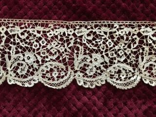 Remarkable Antique Stunning 19th C.  Honiton Lace - 2 Yards 13 " By 4 1/2 "