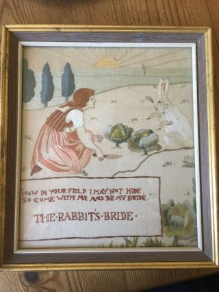 Vintage Tapestry ‘the Rabbit’s Bride’ In Frame