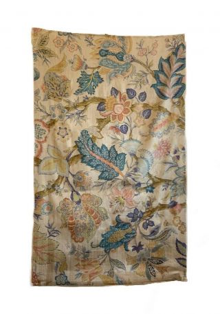 Late 19th Early 20th Century French Silk Jacobean Floral Fabric (3048)