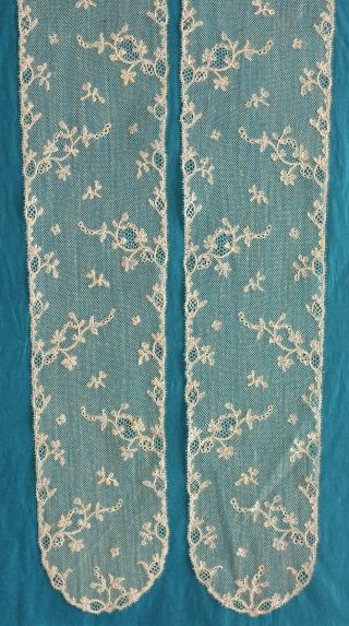 Antique Late 18th Century Mechlin Bobbin Lace Lappets