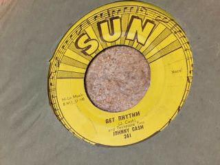 Vntg Sun Records I Walk The Line Get Rhythm Johnny Cash 241 Rockabilly 45 Vinyl