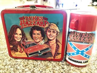 Vintage 1980 The Dukes Of Hazzard Aladdin Lunch Box W/ Thermos / Shape