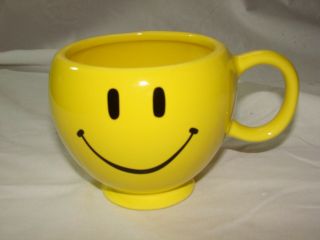 Vintage Emoji Large Yellow Wide Mouth Happy Smile Mug Teleflora Gift Exclusive