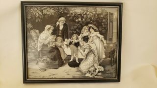 2 Antique French Woven Silk Tapestry Fred Morgan Pictures Framed 19th Century