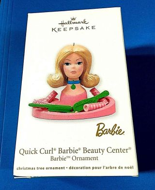 Hallmark " Quick Curl Barbie Beauty Center " Ornament 2012