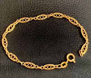 Vintage 14k Solid Gold Bracelet 6 1/2” And 3 Grams