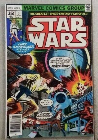 1977 Vintage Marvel Star Wars Comic Book Issue 5 Sw6 Nm - 9.  8