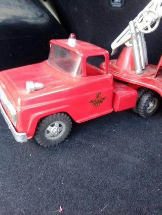 Vintage Tfd Tonka No.  5 Aerial Ladder Fire Truck With Ladders And Fire Hydrant