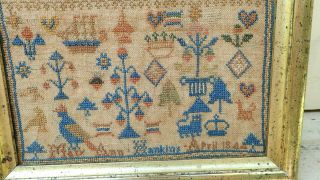 Small Needlework Sampler by Mary Hankins dated 1844 2