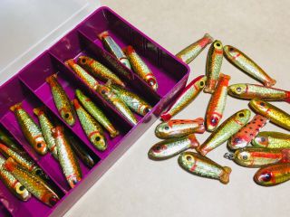 33 X Vintage Fishing Jigging Lures,  Handmade In 60 & 70.  Collectable And Usable