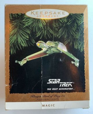 Hallmark Star Trek Next Generation Klingon Bird Of Prey Light Up Ornament 1994
