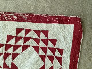 Antique Red And White Ocean Waves Cutter Quilt. 3