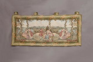 Antique French Aubusson Style Wall Hanging Tapestry |200x95cm | Vintage Style