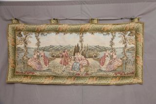 Antique French Aubusson Style Wall Hanging Tapestry |200X95cm | Vintage Style 3