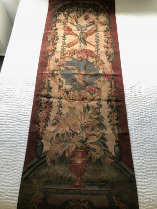 French Aubusson Tapestry Wall Hanging 77 " X 27 "