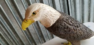 Vintage Wooden Hand Carved Duck Decoy American Bald Eagle 2