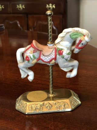 Vintage Willitts Designs Group Ii Carousel Horse Porcelain Figurine Roses