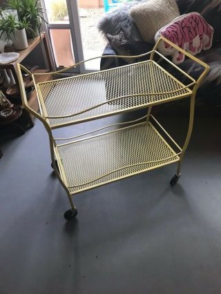 Vintage Wrought Iron Serving Cart