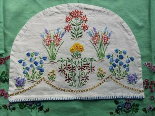 Vintage Hand Embroidered Floral Teapot Cover