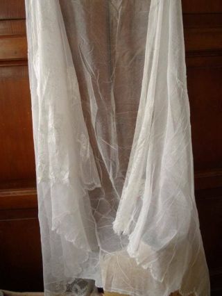 A Charming Antique Tulle Silk Wedding Veil/shawl C.  1910/20