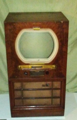Vintage 1951 General Electric Tv 12c107 Broken Plug Prong " Will Ship "