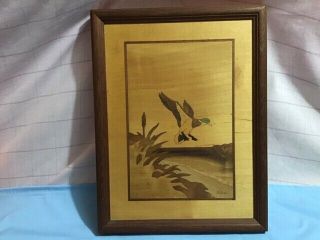 Hudson River Inlays Duck In Flight By Marquetry Artist Jeff Nelson Wood Art Euc