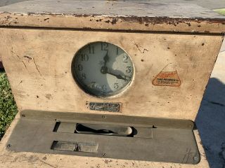 Antique Vintage Oak Wood Simplex Time Clock Recorder 2