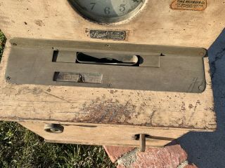 Antique Vintage Oak Wood Simplex Time Clock Recorder 3