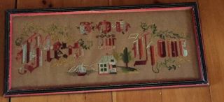 Victorian Sampler Bless Our Home Punched Paper Antique Punch Paper Boat House