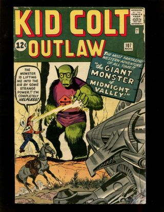 Kid Colt Outlaw 107 Vg Only Kirby Sci - Fi Cover Of Title Keller Ayers Alien