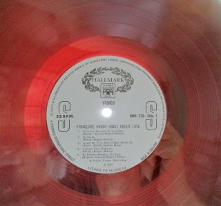 Francoise Hardy Sings About Love Uk Hallmark Translucent Red Reissue Lp