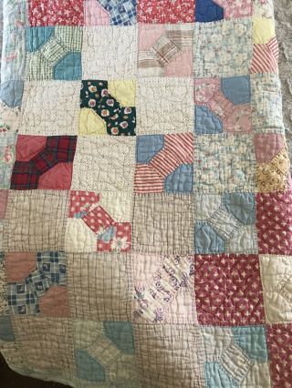 Antique Vintage Early 1900s Primitive Folk - Art Stacked Block Patchwork Quilt Wow