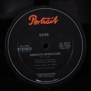 Sade Smooth Operator Portrait 12 " Vg,  Promo
