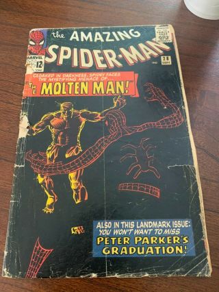 The Spider - Man 28 (sep 1965,  Marvel) 1st Molten Man App Fair 1.  5