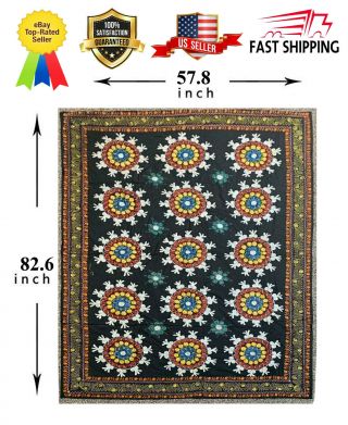 Antique Vintage Old Rare Embroidery Uzbek Wall Decor Tablecloth Suzani