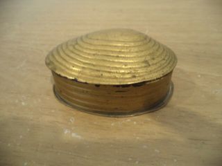 Clam Shaped Brass Hinged Lid Trinket Box 3 1/4 " L X 2 3/8 " W X 1 1/2 " H