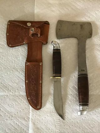 Vintage Western Knife & Axe Combo Boulder,  Colo.  1950 