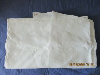 Antique Vintage French White Linen Bed Sheet Hand Stitched Hem 80x132 "
