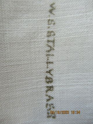 Antique Vintage French White Linen Bed Sheet Hand Stitched Hem 80x132 